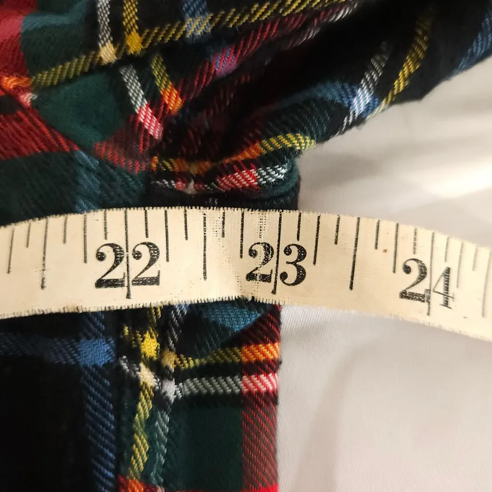 J. Crew Red‎ Blue Green Plaid Flannel Long Sleeve Button-Down Men's Large